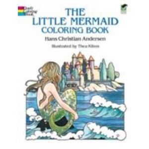 Little Mermaid Coloring Book by Thea Kliros and Hans Andersen (1992, Trade...